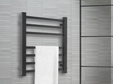 Heated Towel Rail Warmer Rack Wall Mounted Black HW0184-BK