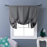 Thermal Insulated Tie-Up Blackout Curtain Shade, Rod Pocket Window Valance for Bathroom and Small V1189-LC-AMZ-00221