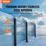 Glass Clamp 37.4" H Railing Bracket for 0.39 "-0.47 " Glass Black Black V952-BLLGZHS95CM1MKWL1V0