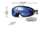 OutdoorMaster Ski Goggles with Cover Snowboard Snow Goggles OTG Anti-Fog -100% UV Protection-OM-18 XFOM-SG18PCS-BK