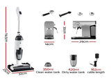 Devanti Cordless Wet Dry Vacuum Mop plus Coffee Maker Machine Espresso VAC-1809-CM-03-SS