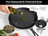 5-Star Chef Cast Iron Fry Pan Skillet Cookware Set Induction Black 14/16/20/24cm XFEL-FP-4PCS