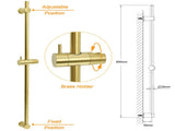 Brushed Gold Brass 850mm Long Sliding Rail Bar Swivel Handheld Shower Holder Kit V1233-376704ROBG