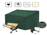 2PCS 3 Seater Patio Furniture Cover Green 210D Oxford Cloth Waterproofing Outdoor Bench Dust Cover V1294-YM0901-201210DN4846