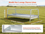 Livestock Hay Feeder, 2 in 1 Grain & Hay Feeder, 300L Capacity, 147 cm Long Goat Pasture Feeding V952-SCWSQEHYLSWS4S2F8001V0
