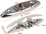 Boat Folding Cleat 8-1/2" Flip-up Heavy Dock Marine Grade 316 Stainless Steel V1259-DP01-A-1355