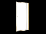 Adjustable Semi Frameless Shower Screen 74-82cm x 195cm With Gold Hardware & No Side Return For V63-958081