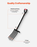 VEVOR 5 Tines Garden Fork Metal Handle 41 in Spading Pitchfork Y Grip Heavy Duty V952-HYCWJCGC5C1JS1RA7001V0
