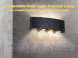 A C85-265V 12W Wall Light Cabinet Lamp IP65 Water Resistance for Corridor Wardrobe Cabinet Closet V1294-YM0901-L5176WW-B-12