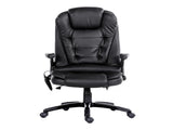 Artiss 8 Point Massage Office Chair Heated Seat Recliner PU Black MOC-09M-BK