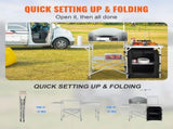 Camping Kitchen Table, Folding Outdoor Cooking Table with Storage Carrying Bag, Aluminum Cook V952-DFBKYDCFHSBDGFR79V0