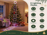 Jingle Jollys 3.5M Christmas Lights 300 LED Ladder Light with Santa Claus Decor XMAS-MOT-D-LADDER-MC