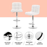 Artiss 4x Bar Stools Leather Gas Lift White BA-TW-NEW1055-WHX4