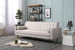 Sofa Bed 3 Seater Button Tufted Lounge Set for Living Room Couch in Fabric Beige Colour V43-SOF-MARC-BG