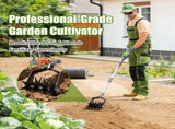 Garden Hand-Held Rotating Tiller for Home and Garden Soil Cultivation-Black V1107-119-BLA-49182