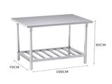 SOGA 100*70*85cm Commercial Catering Kitchen Stainless Steel Prep Work Bench WORKBENCHSS2031100CM