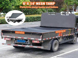 Dump Truck Mesh Tarp, 6 x 14 ft, PVC Coated Black Heavy Duty Cover with 5.5" 18oz Double Pocket, V952-KCPVC6X1418OZJELJV0