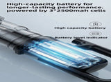 Black Cordless Handheld Vacuum Cleaner with 5 Brush Attachments & LED Light for Home Car - 18KPA V888-ELOSUNG52042