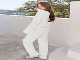 Fuzzy Wool Pajama Set Women's 2-Piece Long Sleeve Loungewear Black V1188-JAR108-25937-1