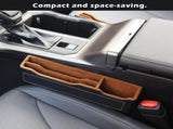2PC Black Obsidian Car Seat Gap Filler for Car SUV Pickup Truck Premium Leather Wrapped Wood V1107-800-21755