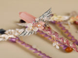 Handmade Crystal Wand, Raw Gemstone Scepter, Natural Magic Wand Rose Quartz V1178-0450-MFBFS