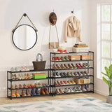 10-Tier Metal Shoe Rack Black Large 50-Pair Shoe Storage Organiser Shelf V63-840551