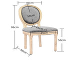 AADEN 2x Linen Dining Chairs with Solid Wood Legs- Beige V226-SW1845BG