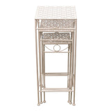 Set 3 Nested Riviera Square Tables / Potplant Stands 70cm, 60cm, 50cm V637-48112TBL