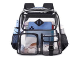 Black Clear Transparent Backpack - Stylish PVC School Bag with Multiple Pockets V888-ELOSUNG16248