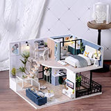 Dollhouse Miniature with Furniture Kit Plus Dust Proof and Music Movement - Cozy time V178-13264