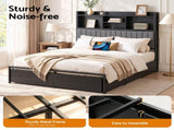 Artiss Queen Bed Frame with Storage, 4 Drawers and Charging Station BFRAME-M-AXIS-Q-BK-AB