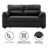 Sarantino Faux Leather Sofa Bed Couch Lounge - Black SOFA-M2900-PVC-BK