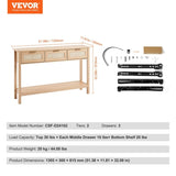 VEVOR Rattan Console Table with 3 Storage Drawers, Rattan Entryway Table with Natural Rattan Sliding V952-TBXGZ3CMSYGB1CXTKV0