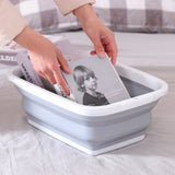 6x 9L Collapsible Laundry Folding Basket Wash Clothes w Handles Bin - Grey/White V563-75198-6X