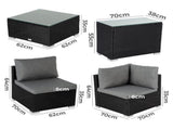 Modular Outdoor Wicker Lounge Set V264-OTF-530S-BLK-OTF-507-BLK