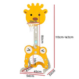 Keezi Kids Basketball Hoop Stand Adjustable 5-in-1 Sports Center Toys Set Yellow BAS-HOOP-B-KID-M-YE