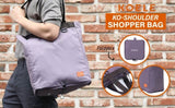 Shopper Bag Tote Bag Foldable Travel Laptop Grocery Nylon KO-SHOULDER PURPLE V274-GM-KOEBAG-SUDER-VT