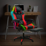 Spire Onyx LED Massage Gaming Chair - Red and Black 815ER