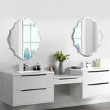 Beveled Silver Oval Wall Mirror Versatile Frameless Design for Vertical or Horizontal Display V767-JJ-XM774-M-V1