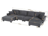 Artiss Modular Sectional U Shaped Storage Sofa Couches for Living Room Grey SBED-I-ST06-GY-ABCDEF