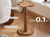 Solid Rubberwood Small Side Table with Heart Shape Top and Raised Edge, Compact End Table for Sofa, V1341-ZY-S89HFBAB-BLACK