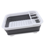Foldable Dish Drying Rack Food Grade PP TPR Portable Dinnerware Drainer Organizer for Kitchen RV V1294-YM0901-3118240246111