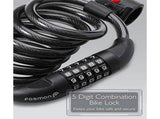 Bike Lock Cable ,Heavy Duty 5-Digit Self Coiling Resettable Combination Code,Bicycle Chain V1192-AZ-W-31904