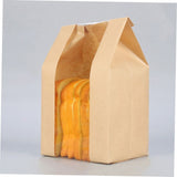 1Set Multi Function Paper Bread Bags with Window and Stickers for Bread and Cookie Packaging V1192-AZ-W-22435