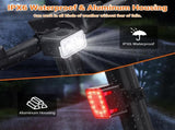 Bike light - IPX6 waterproof - Front and rear light - Rechargeable - Type-C charging port - 56 V1259-DP01-BO-35