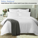 Accessorize White Tailored Hotel Deluxe Cotton Quilt Cover Set King V442-HIN-QUILTCS-HOTELTAILORED-WHITE-KI