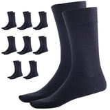 9 Pairs BAMBOO SOCKS Crew Natural Eco Healthy Enviro Unisex Work Business BULK - Navy V563-UP-9BMBCREW-NVY-2_8