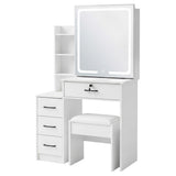 Levede Dressing Table Vanity Stool Set Sliding LED Mirror Makeup Storage Shelves White VM1035-WH-AU