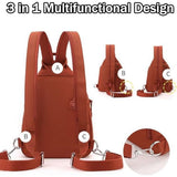 3 in 1 Anti-Theft Travel Tote Bag, Waterproof 2-Way Convertible Commuter Bag with Multiple Pockets V1366-AZ2-W-11546