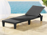 Gardeon Sun Lounge Adjustable Recliner Patio Outdoor Furniture Lightweight Black FF-LOUNGE-PP-BK